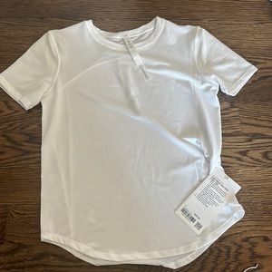 white high neck run and train tee lululemon
